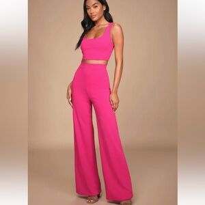 Lulus Only Tonight Hot Pink 2 Piece Set